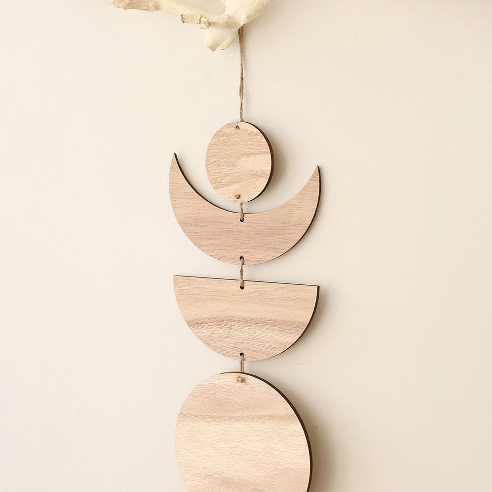 Wall Decor Wood Moon Phase Garland Wall Décor | Moon Wall Art TipuHome