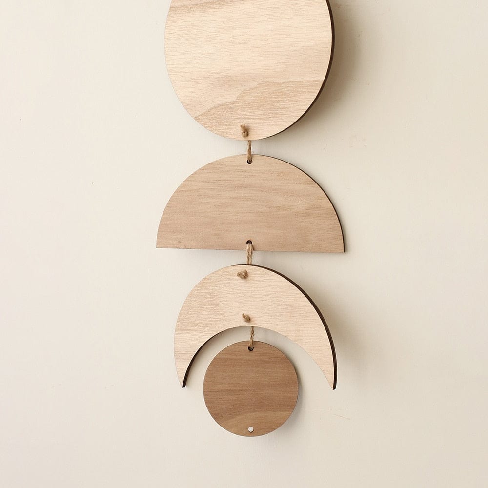 Wall Decor Wood Moon Phase Garland Wall Décor | Moon Wall Art TipuHome