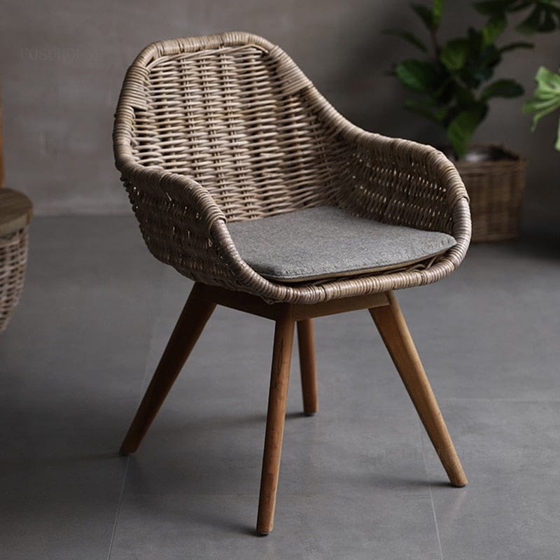 Woven Rattan Accent Chair | Indoor / Outdoor Wicker Chair TipuHome