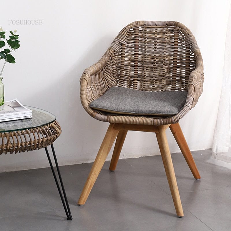 Woven Rattan Accent Chair | Indoor / Outdoor Wicker Chair TipuHome