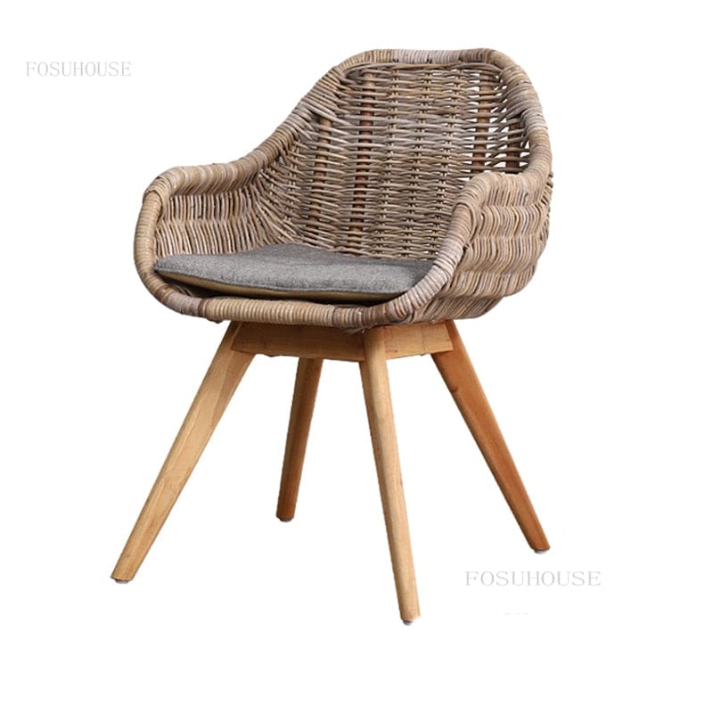 Woven Rattan Accent Chair | Indoor / Outdoor Wicker Chair TipuHome